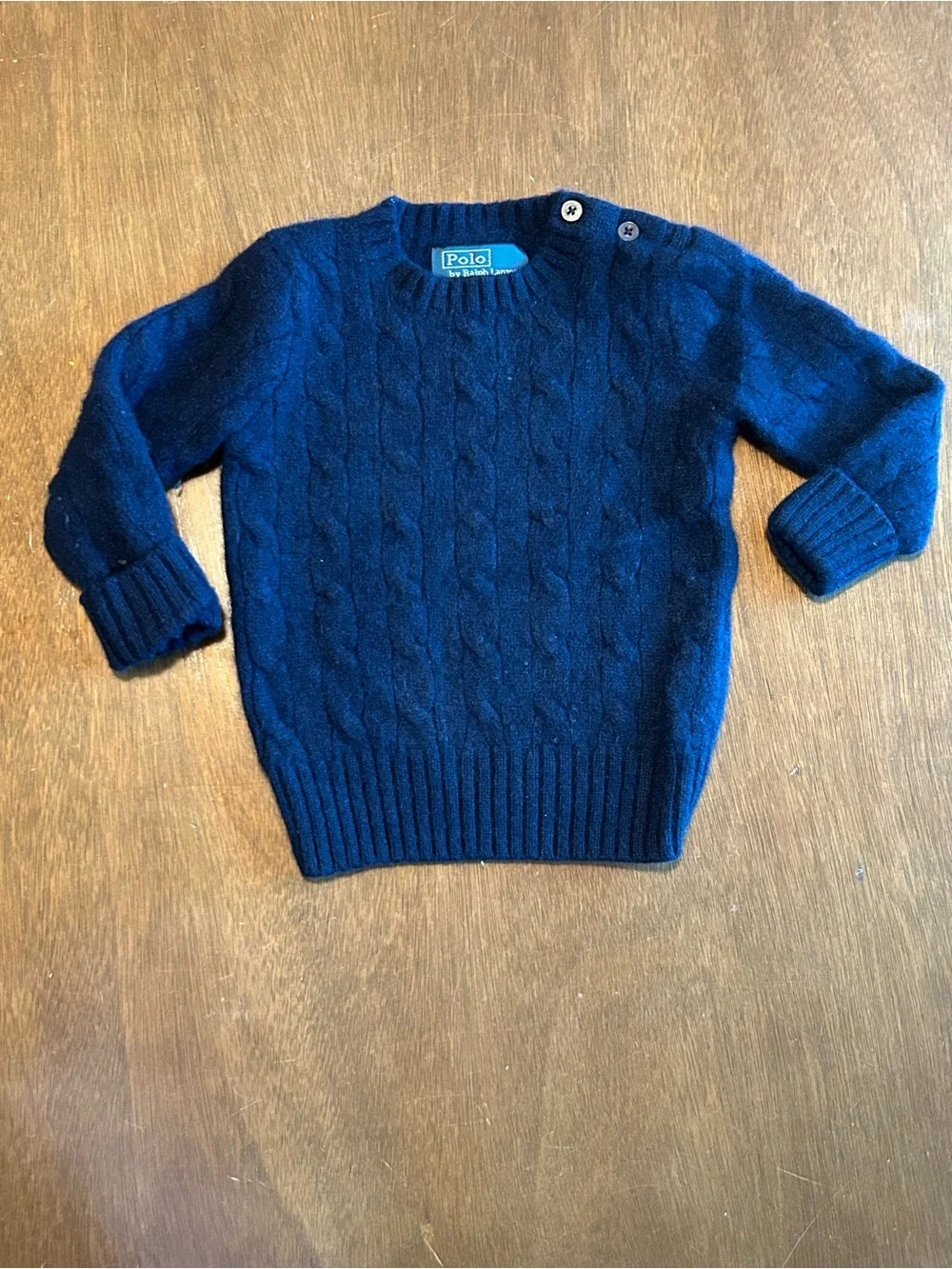 Polo Ralph Lauren Iconic Cable Knit Sweater Navy Toddler Preppy Classic